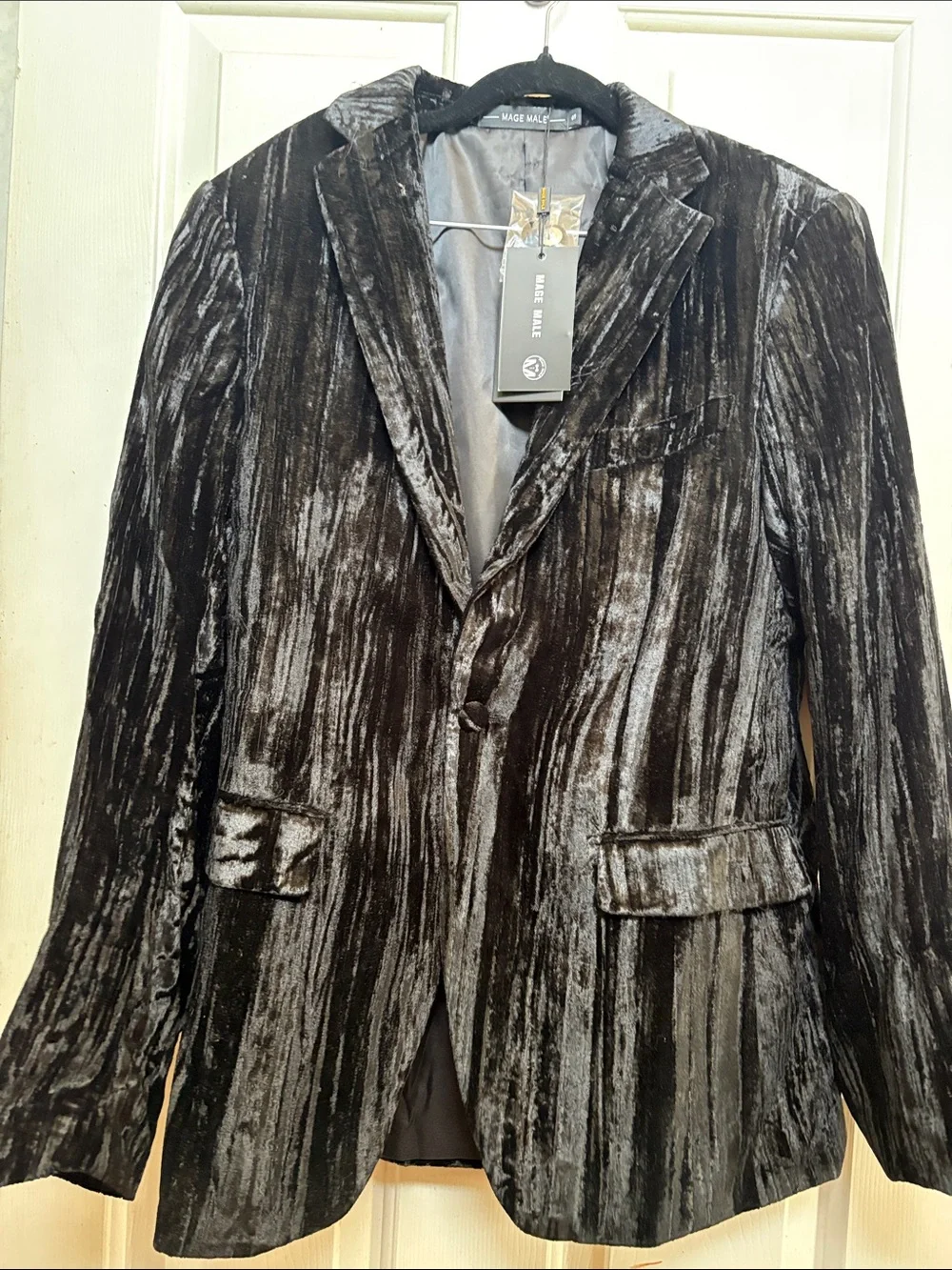 Black Crushed Velvet Blazer